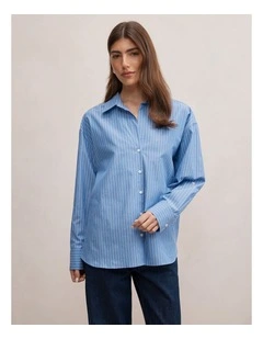 Ivie Oversized Shirt in Blue