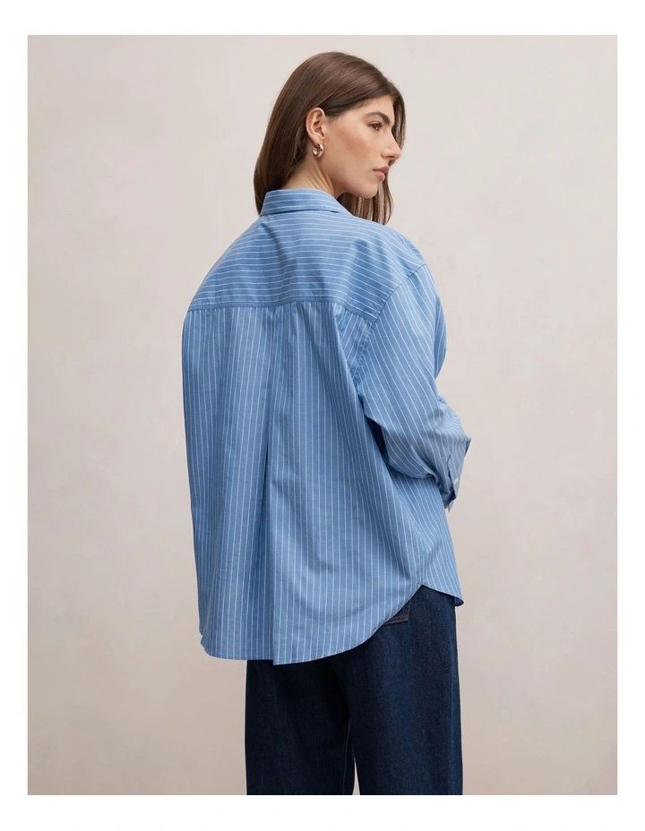 Ivie Oversized Shirt in Blue image 2
