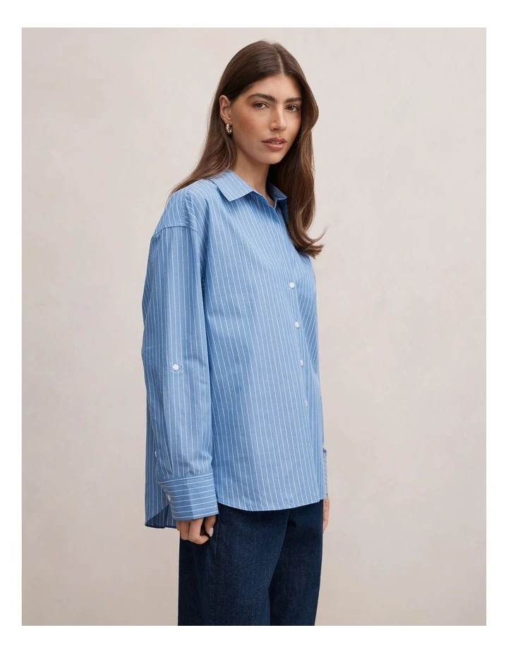 Ivie Oversized Shirt in Blue image 3