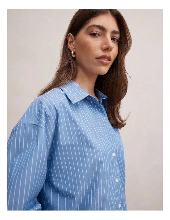 Ivie Oversized Shirt in Blue image 4