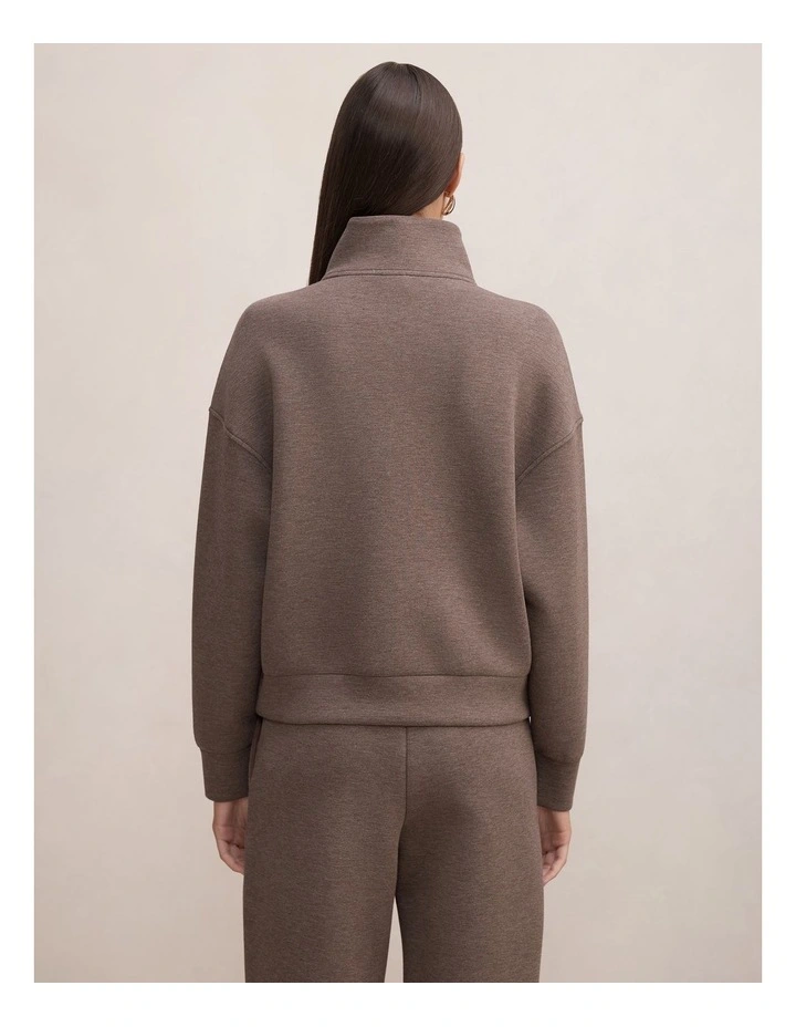 Hattie Front Zip Lounge Jumper in Brown image 2