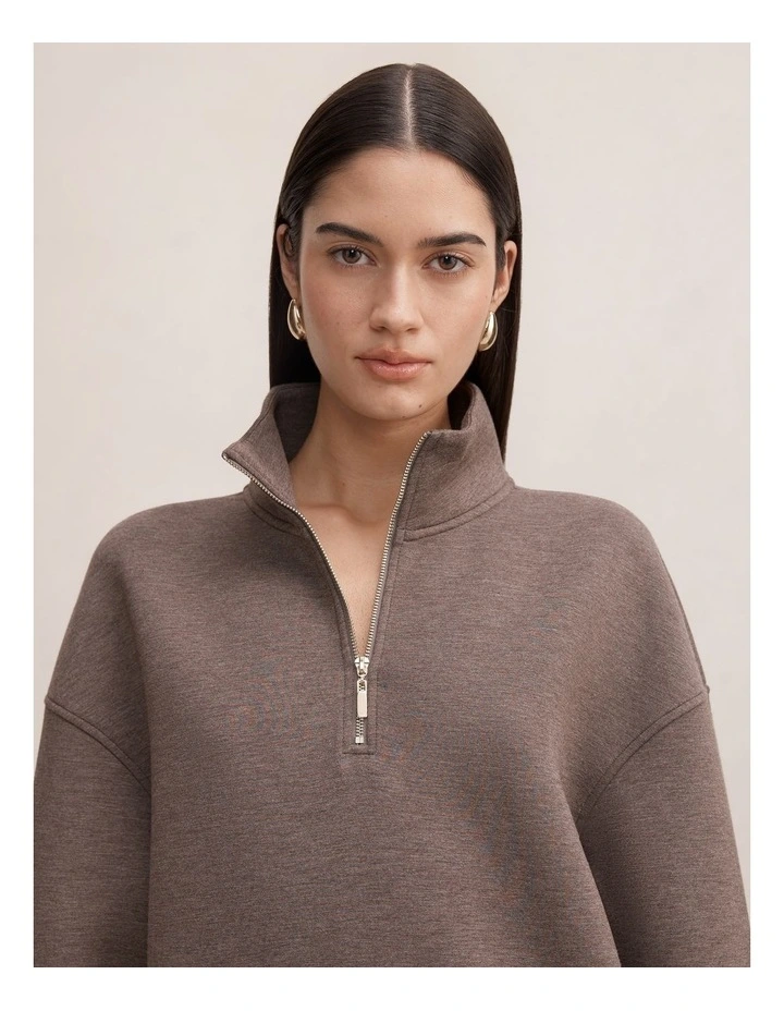 Hattie Front Zip Lounge Jumper in Brown image 4