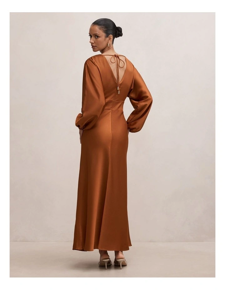 Vera Draped Batwing Maxi Dress in Orange image 2