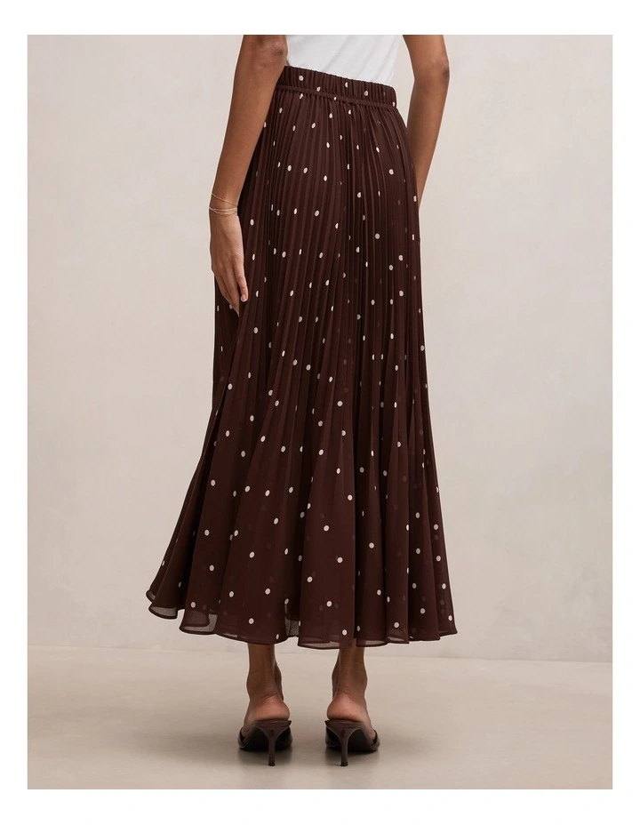 Aurora Pleated Skirt in Brown image 2