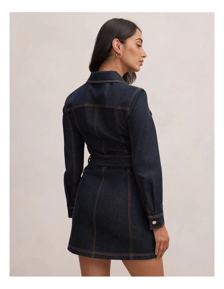 Jayden Denim Dress in Blue image 2
