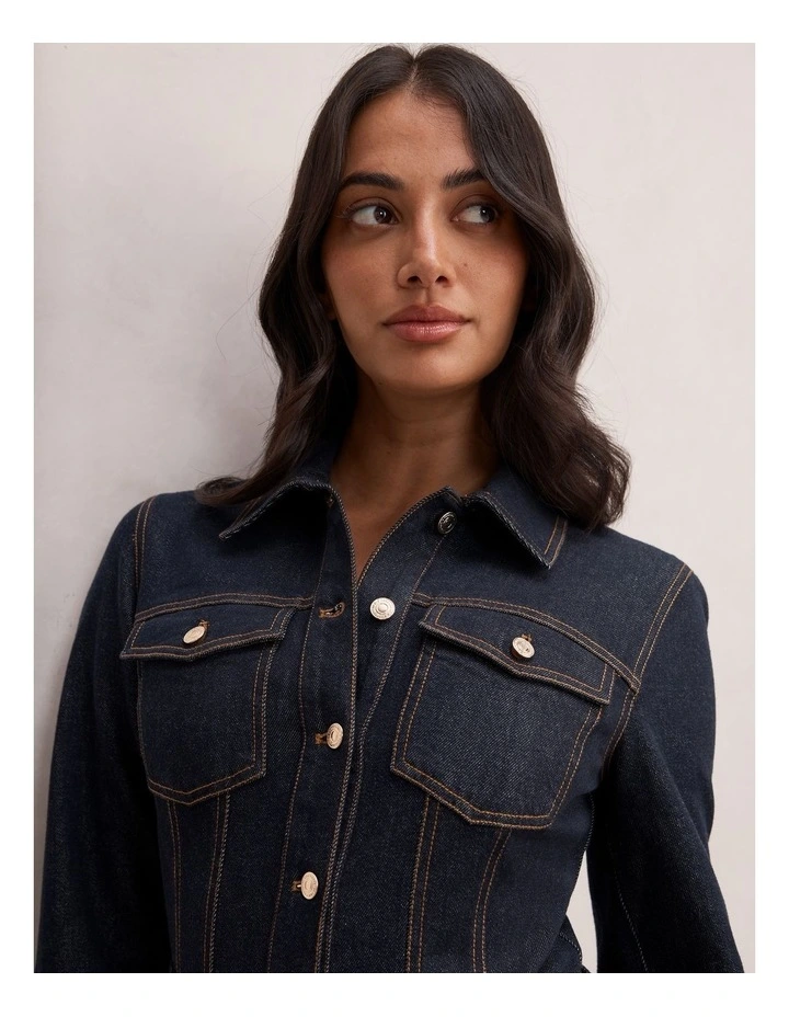 Jayden Denim Dress in Blue image 4