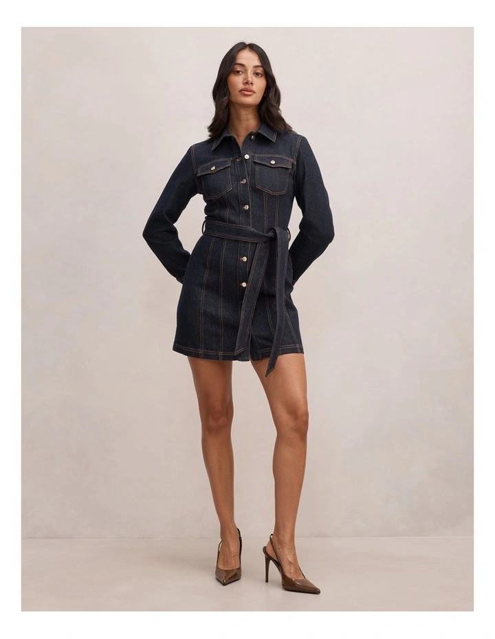Jayden Denim Dress in Blue image 5