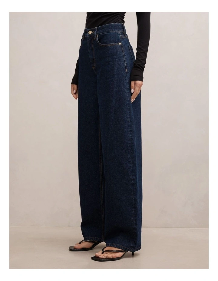 Emma Mid Rise Barrel Jeans in Blue image 3