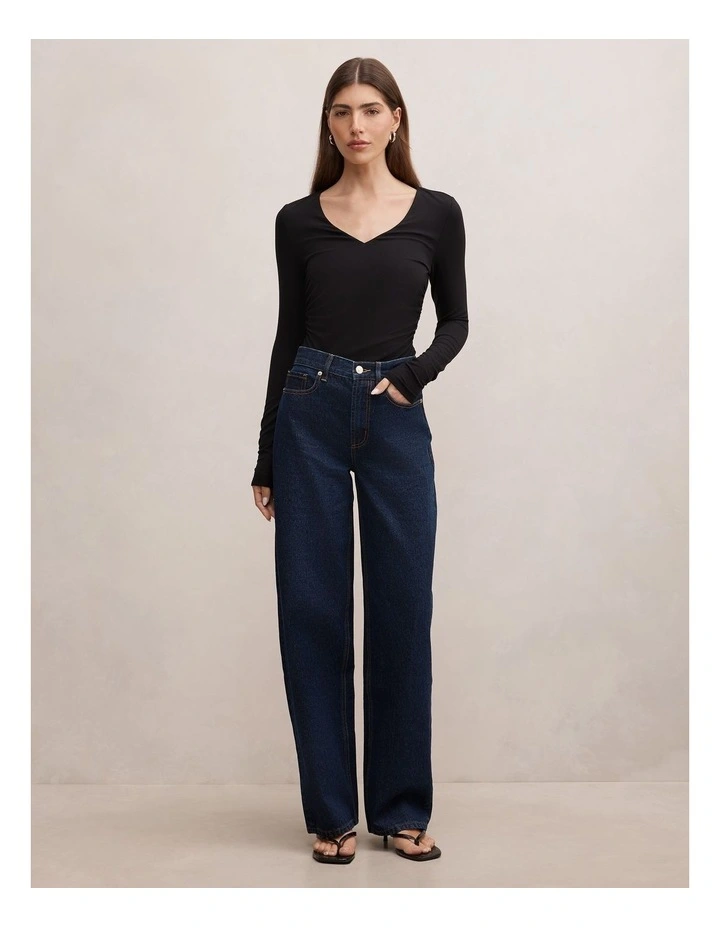Emma Mid Rise Barrel Jeans in Blue image 5