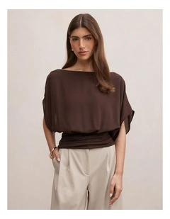 Casey Hybrid Top in Chocolate
