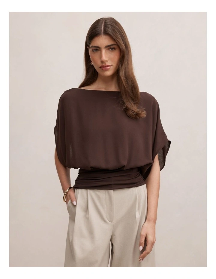 Casey Hybrid Top in Chocolate image 1