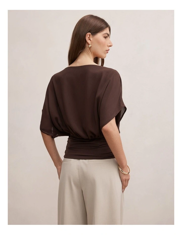 Casey Hybrid Top in Chocolate image 2