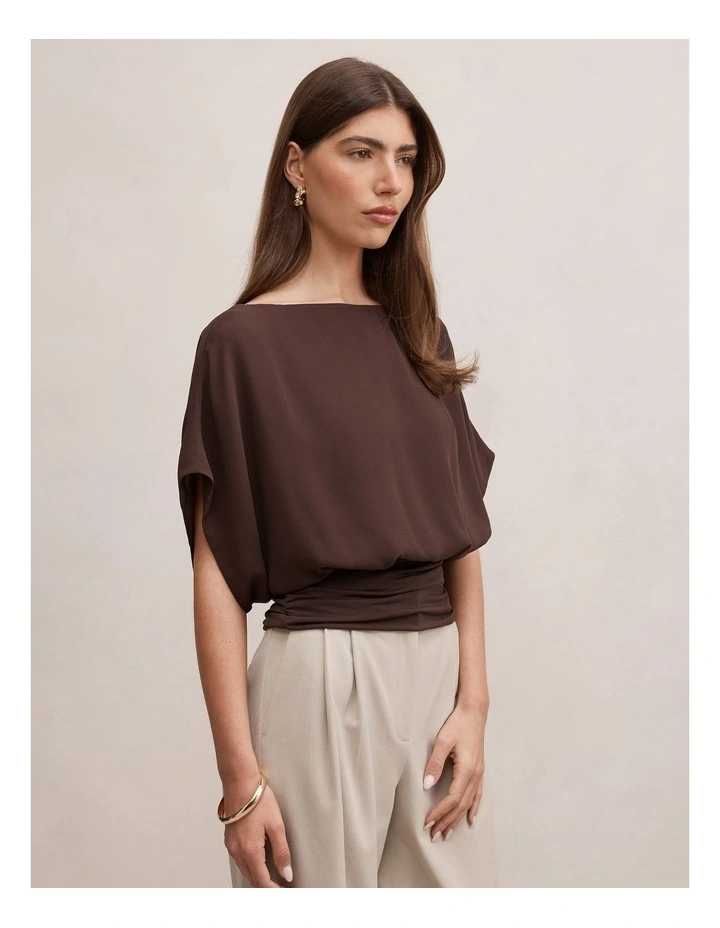 Casey Hybrid Top in Chocolate image 3