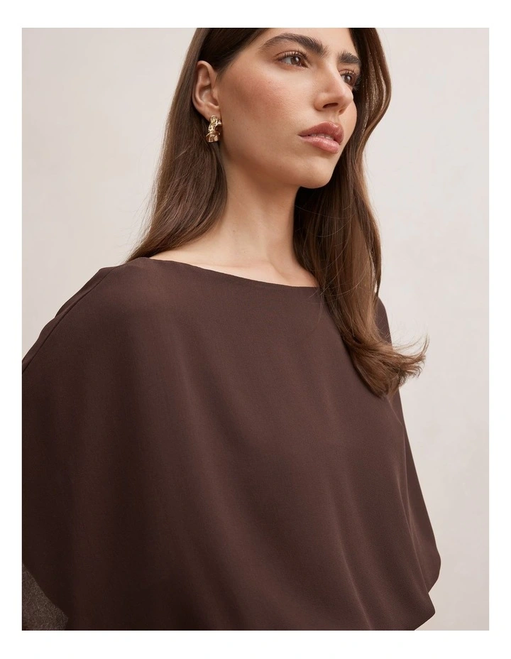 Casey Hybrid Top in Chocolate image 4