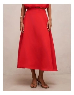 Neve Circle Skirt in Red