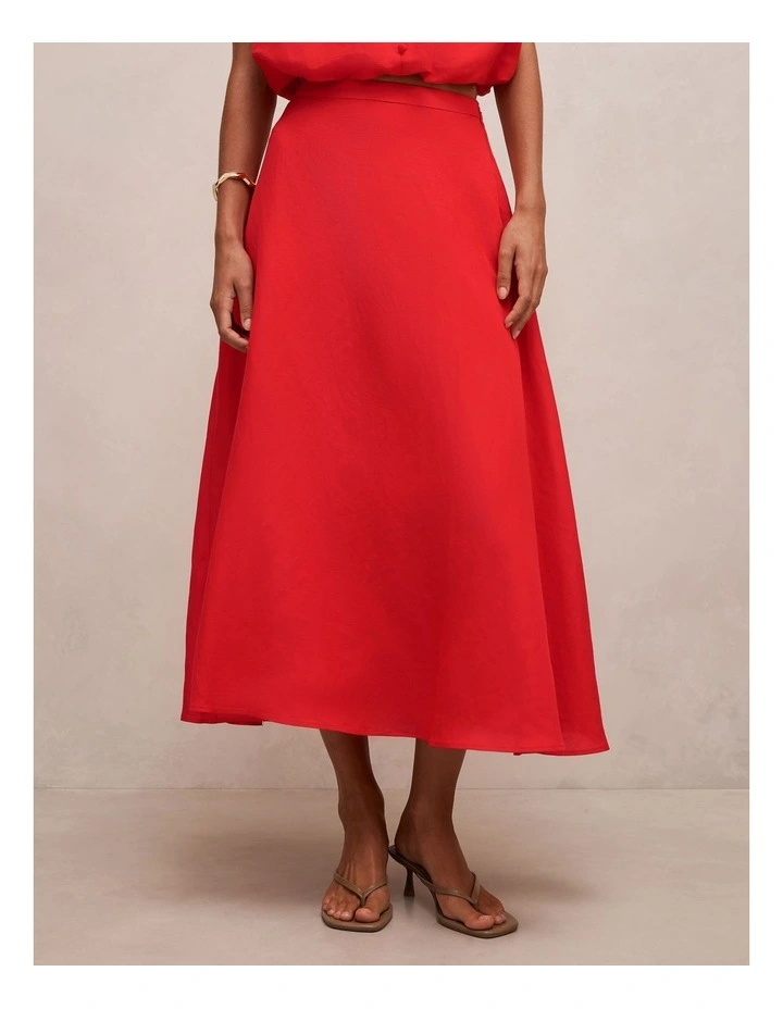 Neve Circle Skirt in Red image 1