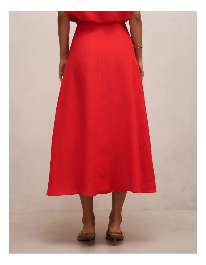 Neve Circle Skirt in Red image 2