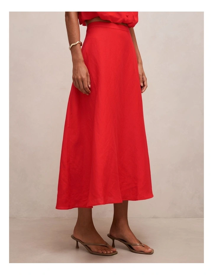 Neve Circle Skirt in Red image 3