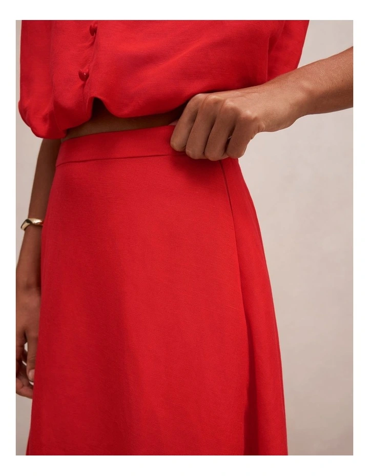 Neve Circle Skirt in Red image 4
