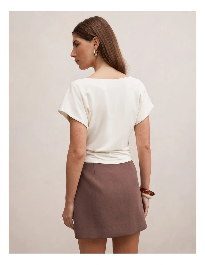 Phoebe Draped Cowl Top in Cream image 2