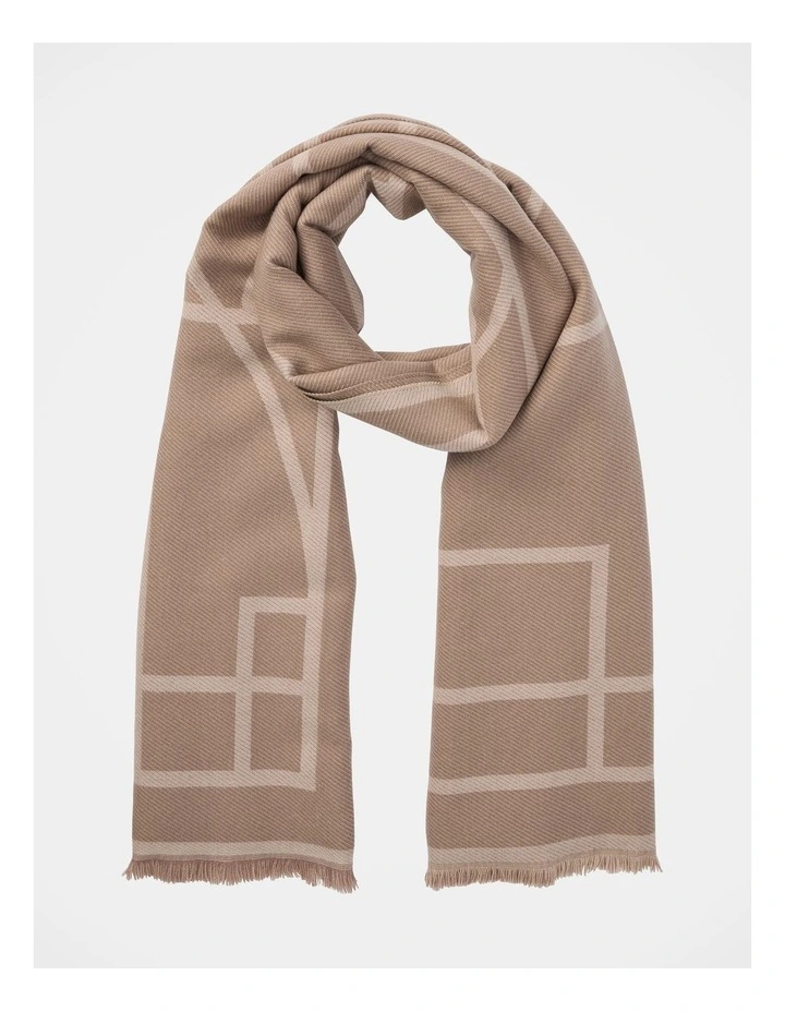 Greta Geo Printed Scarf in Cream image 1