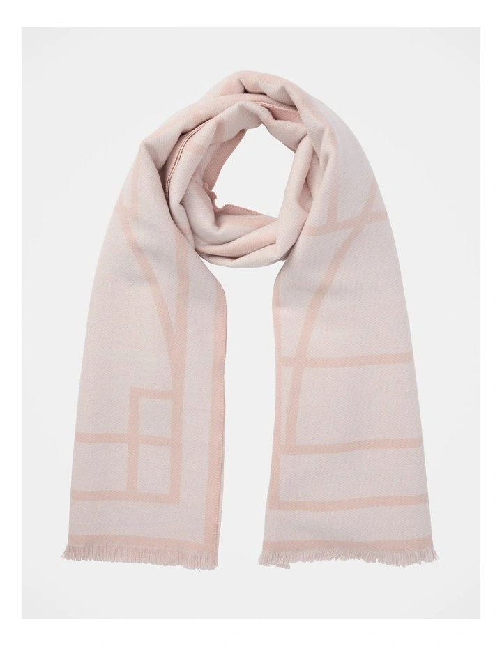 Greta Geo Printed Scarf in Pink image 1