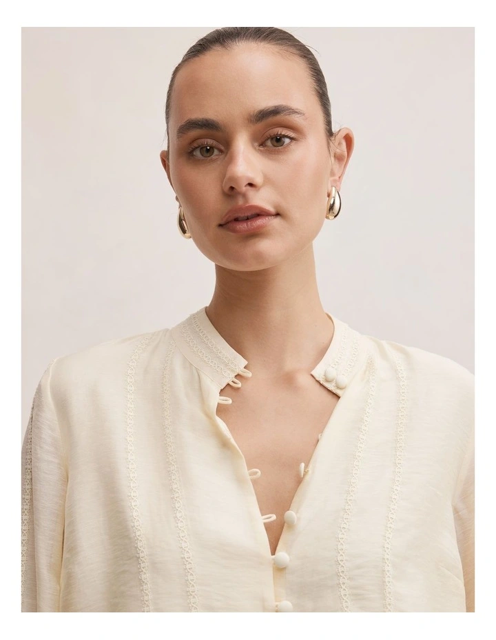 Astra Lace Trim Blouse in Yellow image 4