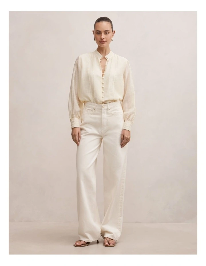 Astra Lace Trim Blouse in Yellow image 5