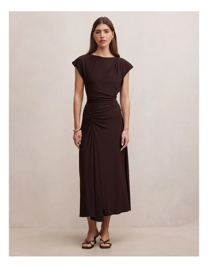 Marissa Jersey T-Shirt Midi Dress in Brown image 1