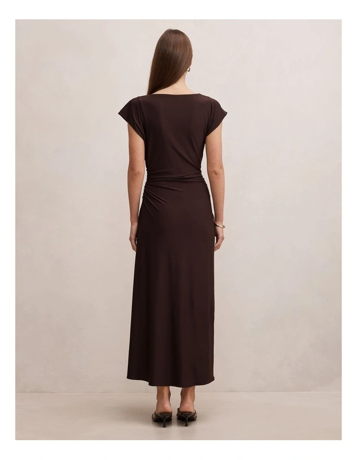 Marissa Jersey T-Shirt Midi Dress in Brown image 2