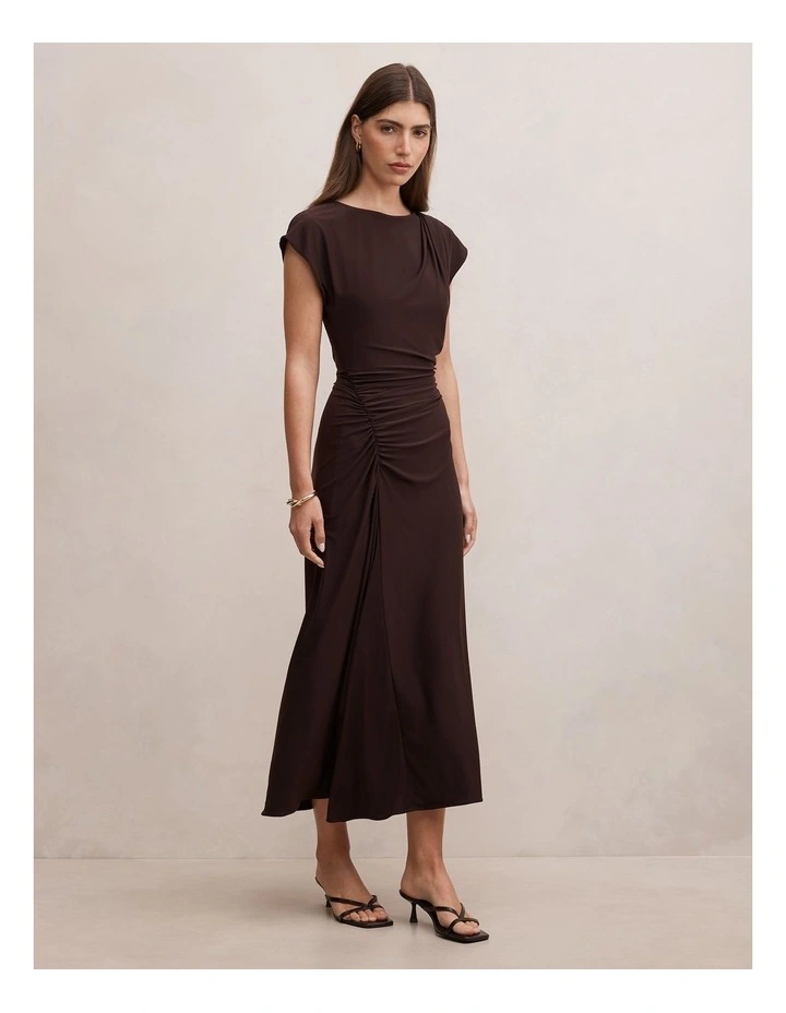 Marissa Jersey T-Shirt Midi Dress in Brown image 3