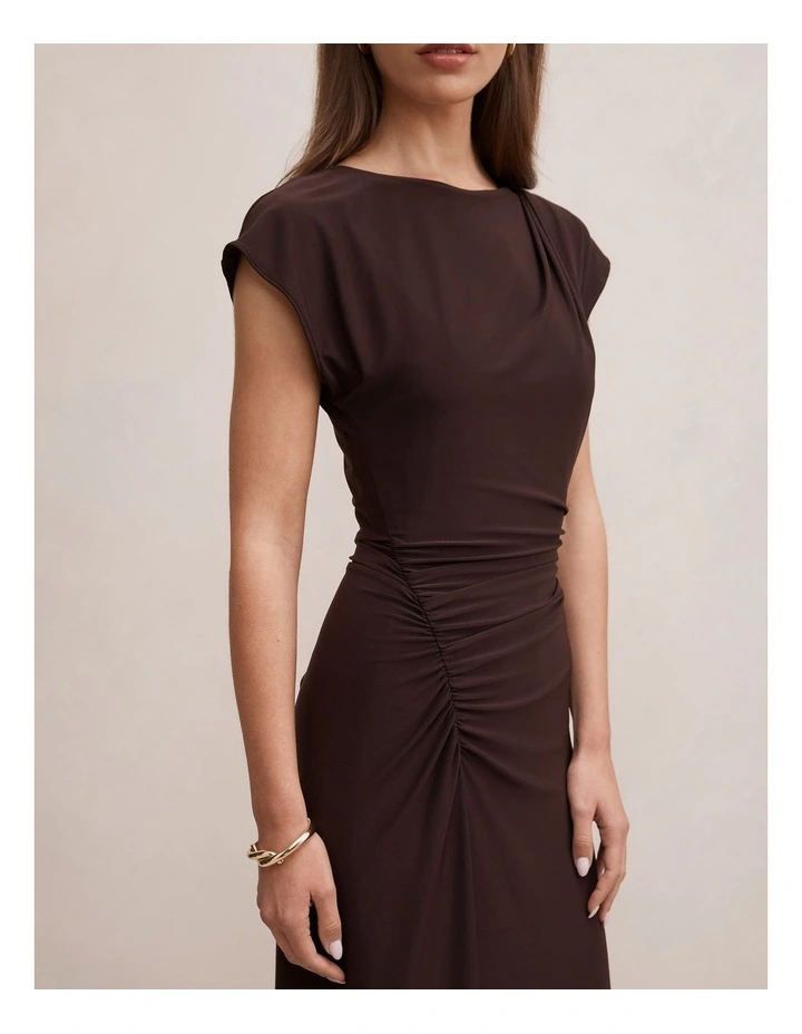 Marissa Jersey T-Shirt Midi Dress in Brown image 4