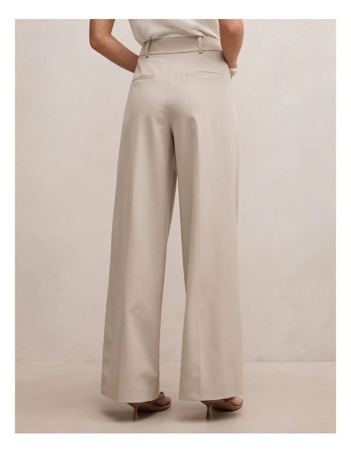 Etta Pleated Wide Leg Pants in Beige image 2