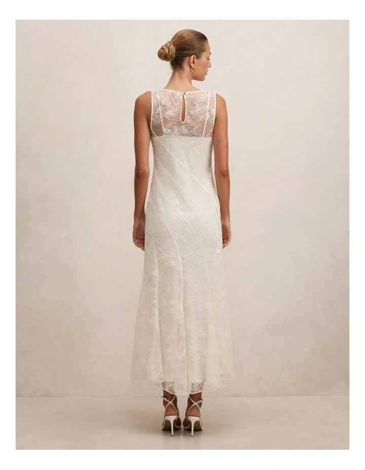 Jenna Panelled Lace Dress in White image 2
