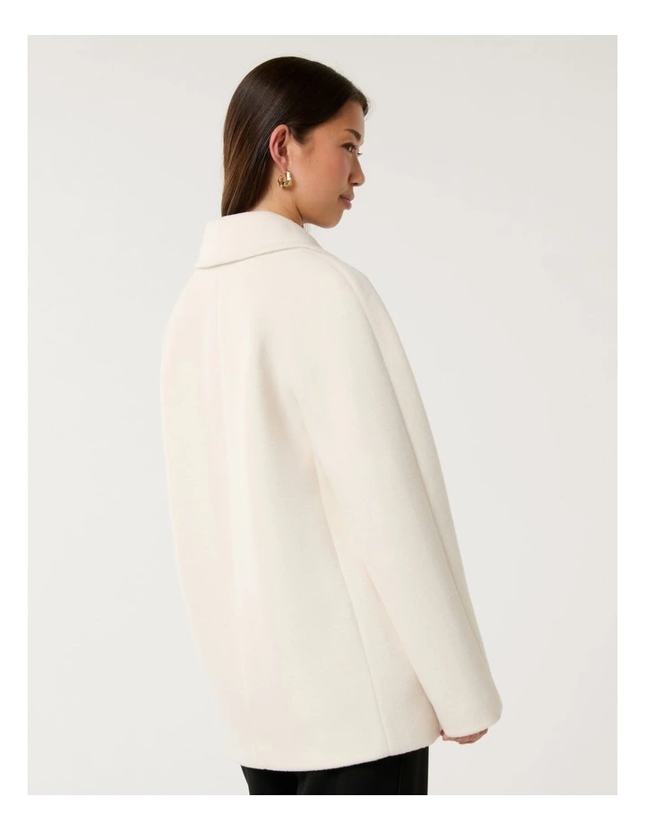 Bianca Double Breasted Mid Length Coat in Cream image 2