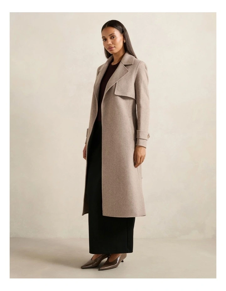 Elise Felled Trench Coat in Beige image 3