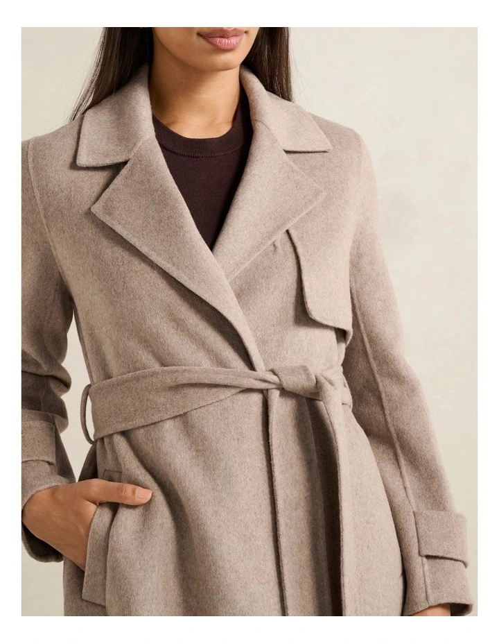 Elise Felled Trench Coat in Beige image 4