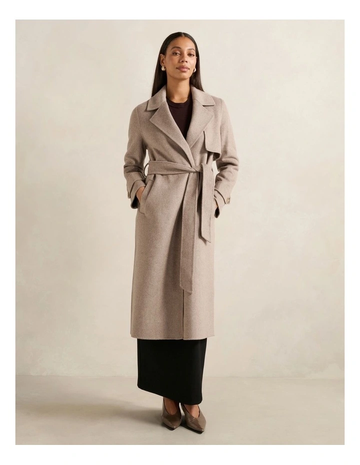 Elise Felled Trench Coat in Beige image 5