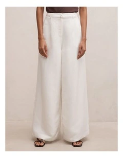 Matilda Linen Blend Pants in White