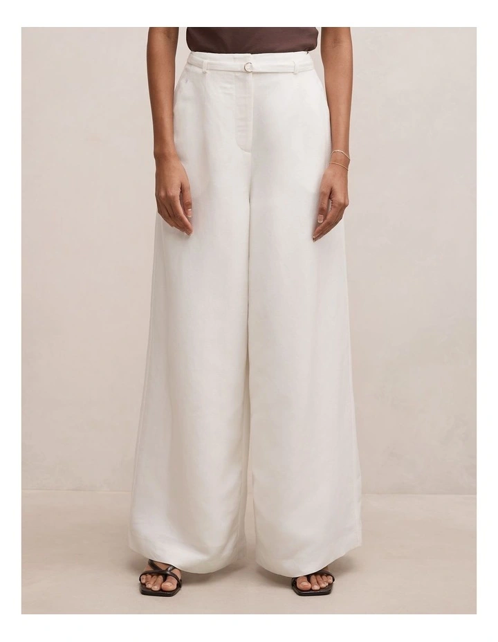 Matilda Linen Blend Pants in White image 1