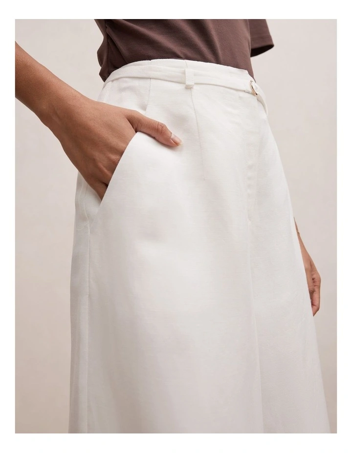 Matilda Linen Blend Pants in White image 4