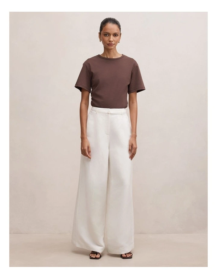 Matilda Linen Blend Pants in White image 5