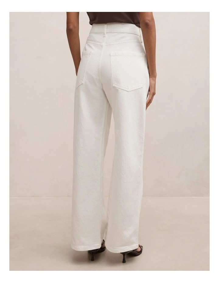 Nicki Mid Rise Straight Jeans in White image 2