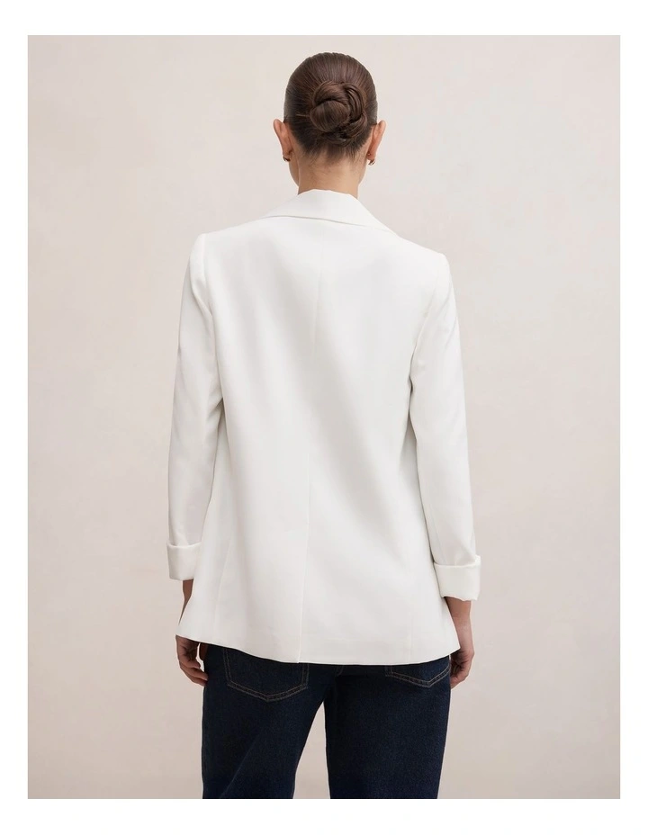 Dylan Boyfriend Blazer in White image 2
