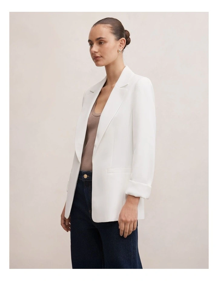 Dylan Boyfriend Blazer in White image 3