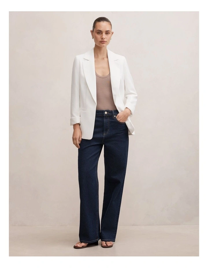 Dylan Boyfriend Blazer in White image 5