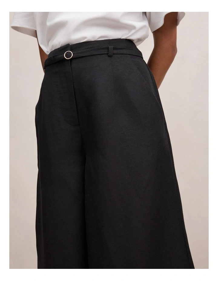 Matilda Linen Blend Pants in Black image 4