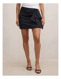 Lexi Drape Mini Skirt in Black