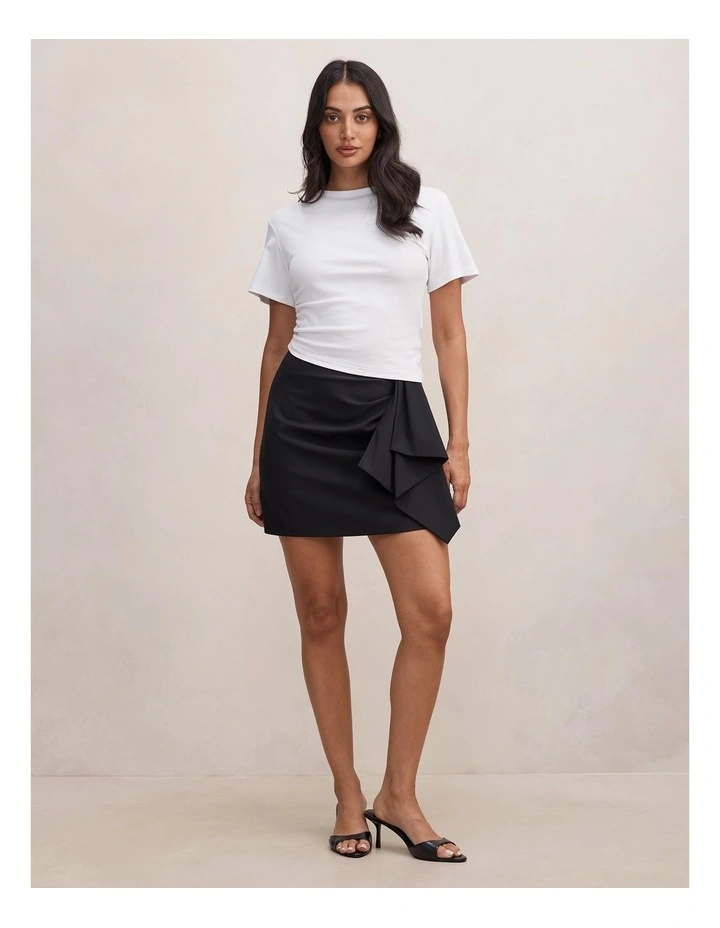 Lexi Drape Mini Skirt in Black image 5