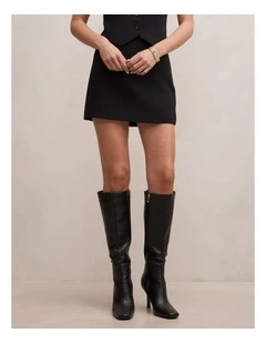 Demi Tailored Mini Skirt in Black